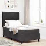 Letto a molle con materasso Nero 100 x 200 cm Velluto