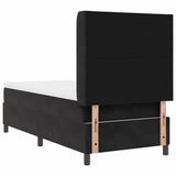 Letto a molle con materasso Nero 100 x 200 cm Velluto