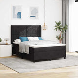 Letto a molle con materasso Nero 140 x 200 cm Velluto