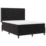 Letto a molle con materasso Nero 140 x 200 cm Velluto
