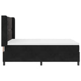 Letto a molle con materasso Nero 140 x 200 cm Velluto