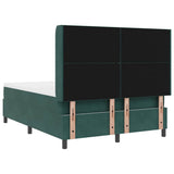 Letto a molle con testiera Verde Scuro 140 x 200 cm Velluto
