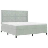 Letto a molle con testiera Grigio chiaro 180 x 200 cm Velluto