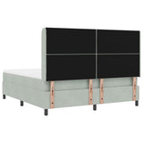 Letto a molle con testiera Grigio chiaro 180 x 200 cm Velluto