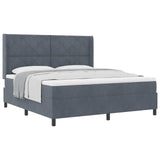 Letto a molle con materasso Grigio scuro 180 x 200 cm Velluto