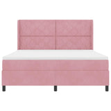 Letto a molle con materasso Rosa 180 x 200 cm Velluto