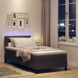Letto a molle con materasso Marrone Scuro 80 x 200 cm Tessuto