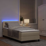 Letto a molle con materasso con led Crema 90 x 190 cm Tessuto