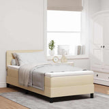 Letto a molle con materasso con led Crema 90 x 190 cm Tessuto