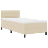 Letto a molle con materasso con led Crema 90 x 190 cm Tessuto