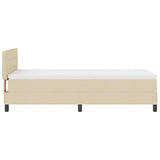 Letto a molle con materasso Crema 100 x 200 cm Tessuto