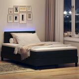 Letto a molle con materasso con led Nero 120 x 200 cm Tessuto