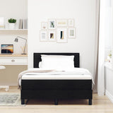 Letto a molle con materasso con led Nero 120 x 200 cm Tessuto