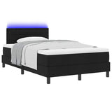 Letto a molle con materasso con led Nero 120 x 200 cm Tessuto