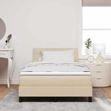 Letto a molle con materasso Crema 120 x 200 cm Tessuto