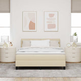 Letto a molle con materasso con led Crema 140 x 190 cm Tessuto