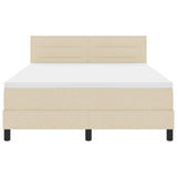 Letto a molle con materasso con led Crema 140 x 190 cm Tessuto