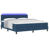 Letto a molle con materasso con led Blu 180 x 200 cm Tessuto