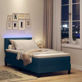 Letto a molle con strisce LED Blu 90 x 190 cm Tessuto