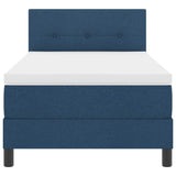 Letto a molle con strisce LED Blu 90 x 190 cm Tessuto