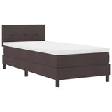 Letto a molle con strisce LED Marrone Scuro 90 x 200 cm Tessuto