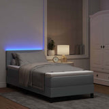 Letto a molle con materasso Grigio chiaro 100 x 200 cm Tessuto