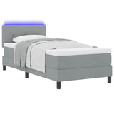 Letto a molle con materasso Grigio chiaro 100 x 200 cm Tessuto