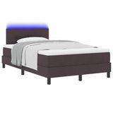 Letto a molle con materasso Marrone Scuro 120 x 200 cm Tessuto