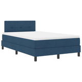 Letto a molle con cuscino con testiera Blu 120 x 200 cm Tessuto