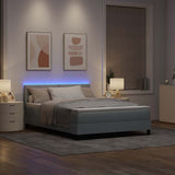 Letto a molle con testiera Grigio chiaro 140 x 190 cm Tessuto