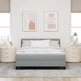 Letto a molle con testiera Grigio chiaro 140 x 190 cm Tessuto