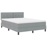 Letto a molle con testiera Grigio chiaro 140 x 190 cm Tessuto