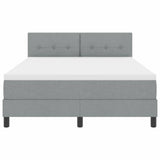 Letto a molle con testiera Grigio chiaro 140 x 190 cm Tessuto