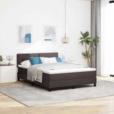 Letto a molle con materasso Marrone Scuro 140 x 190 cm Tessuto