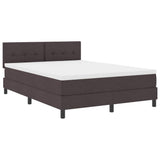 Letto a molle con materasso Marrone Scuro 140 x 190 cm Tessuto