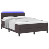 Letto a molle con materasso Marrone Scuro 140 x 190 cm Tessuto