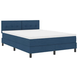 Letto a molle con strisce LED Blu 140 x 190 cm Tessuto