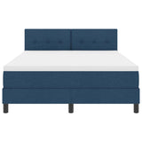 Letto a molle con strisce LED Blu 140 x 190 cm Tessuto