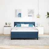 Letto a molle con strisce LED Blu 140 x 200 cm Tessuto