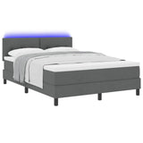 Letto a molle con strisce LED Grigio scuro 160 x 200 cm Tessuto