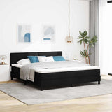 Letto a molle con strisce LED Nero 180 x 200 cm Tessuto
