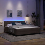 Letto a molle con testiera Marrone Scuro 180 x 200 cm Tessuto