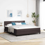 Letto a molle con testiera Marrone Scuro 180 x 200 cm Tessuto