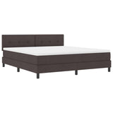 Letto a molle con testiera Marrone Scuro 180 x 200 cm Tessuto