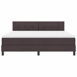 Letto a molle con testiera Marrone Scuro 180 x 200 cm Tessuto