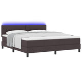 Letto a molle con testiera Marrone Scuro 180 x 200 cm Tessuto