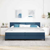 Letto a molle con materasso con led Blu 200 x 200 cm Tessuto