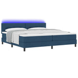 Letto a molle con materasso con led Blu 200 x 200 cm Tessuto