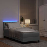 Letto a molle con materasso Grigio chiaro 80 x 200 cm Tessuto