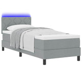 Letto a molle con cuscino Grigio chiaro 80 x 200 cm Tessuto